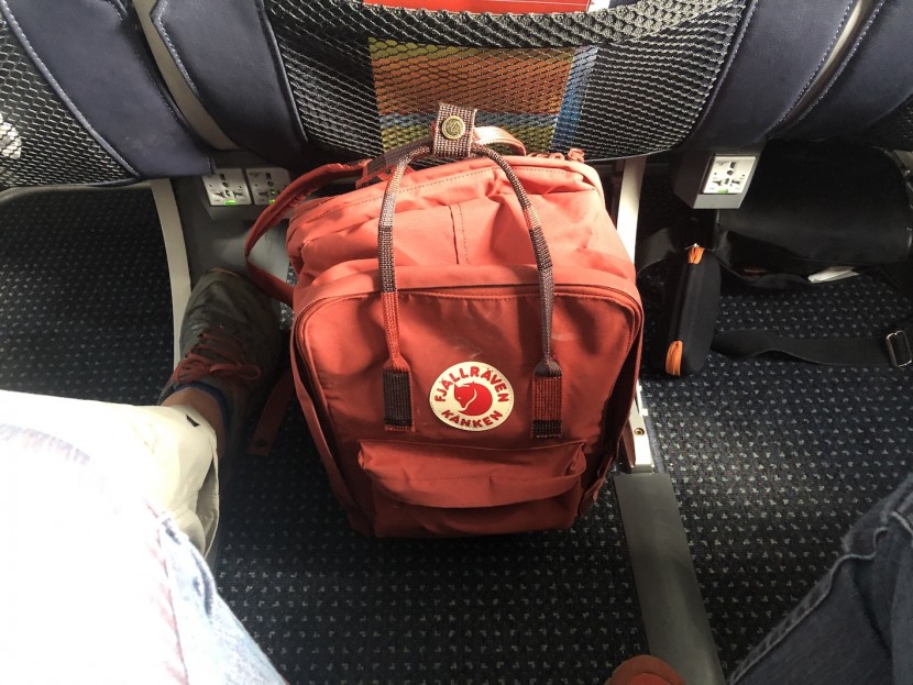 fjallraven kanken 15" - this was a perfect size as a carry-on! the top strap made it easy to...