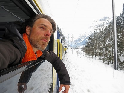 Heading up the Jungfrau to the top of Mt. Eiger.