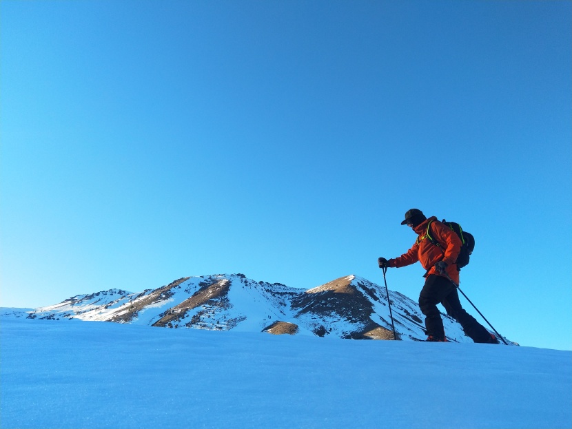 skinning back to the car with our favorite poles for splitboarders...