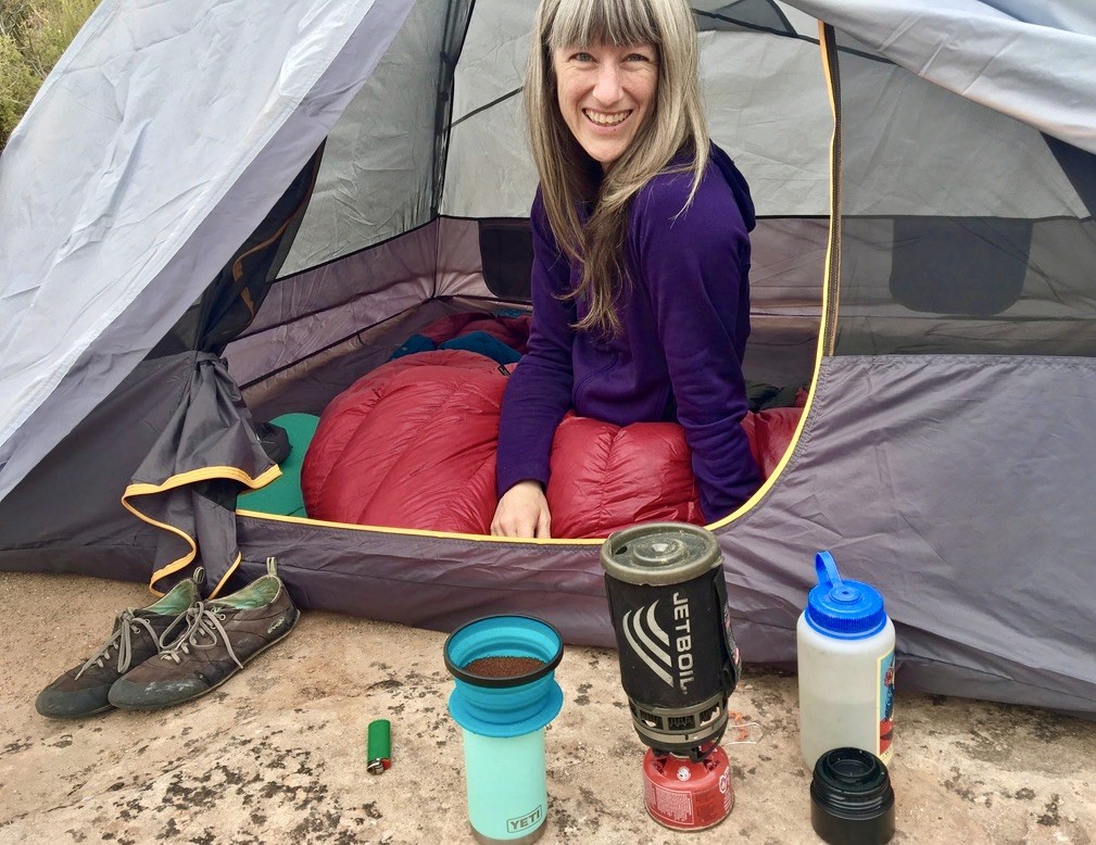 camping coffee - rolling out of bed to test coffee in style!