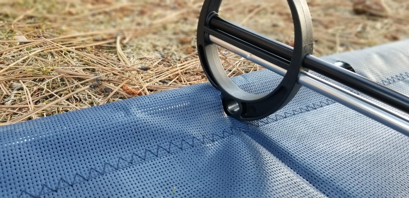 camping cot - we would be concerned with the fabric ripping or stretching over...