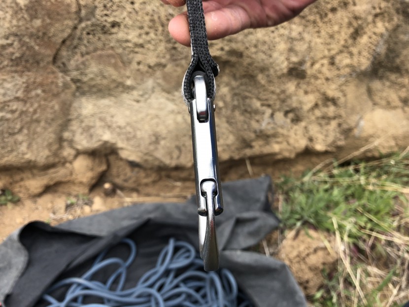 black diamond hotforge - you can see the design of the keylocking bent gate on the bottom...