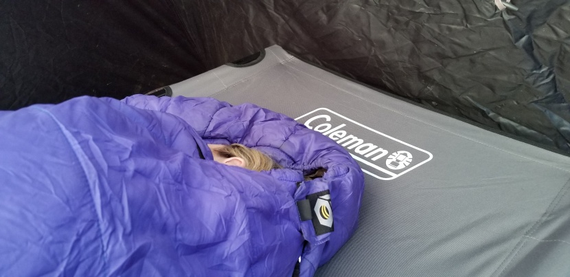 camping cot - most cots are better for extended trips than for a single overnight...