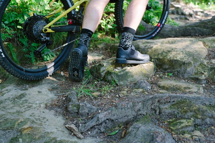 ride concepts men's transition - a little bit of flex in the toe box makes hiking manageable.