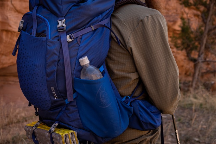 gregory zulu 55 - though not as easy to access, we used the top entry for the water...