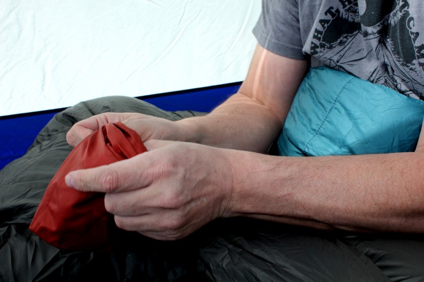 the stuff sack is built into the pillowcase.