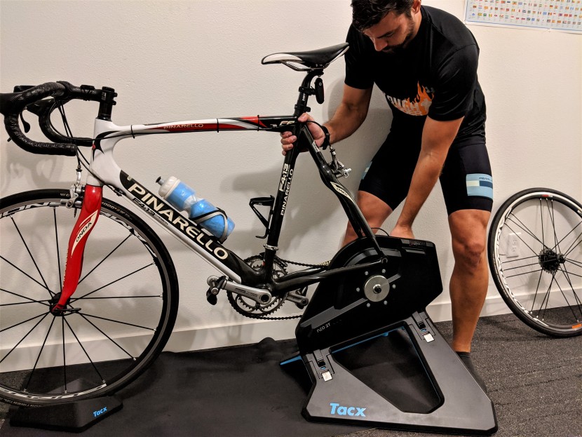 tacx neo 2t smart - pulling off the wheel and getting the derailleur aligned is the...