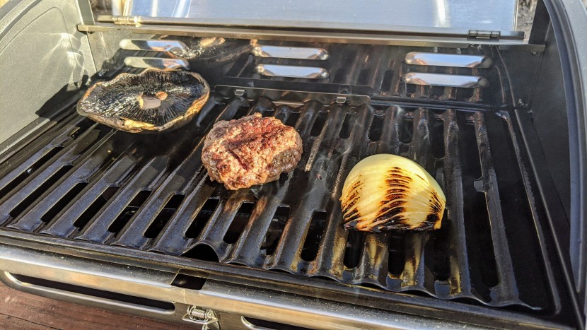 cuisinart grillster - testing various ingredients on different places on the grill to...