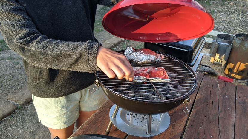 cuisinart portable charcoal - bringing the temperatures down low to more slowly roast fish and...