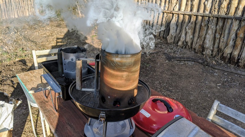 portable grill - grilling over charcoal is great, but starting these coals --...