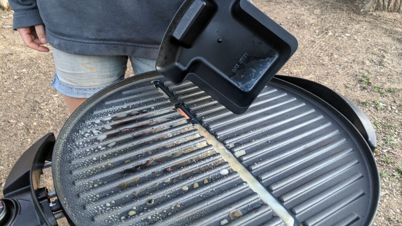 george foreman indoor/outdoor 15+ - be careful of how you position this grill when cooking outdoors.....