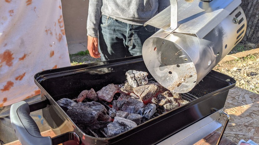 weber go-anywhere charcoal - pit-cooking is all about building the proper coal bed, and this...