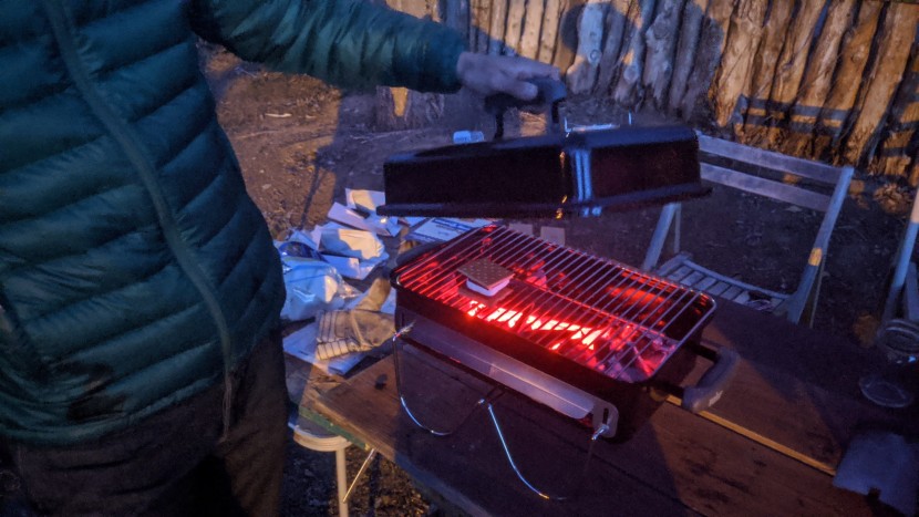 weber go-anywhere charcoal - what's dinner without dessert? we were able to keep charcoal rolling...