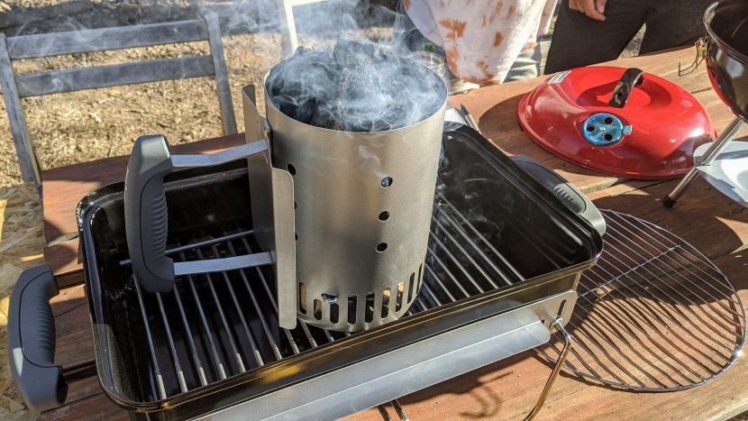 weber go-anywhere charcoal - thanks to a deeply inset charcoal grate, we had no problem lighting...