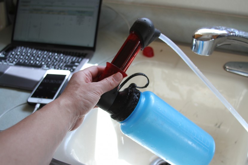 msr hyperflow microfilter - when testing it out at the sink...for 40 liters...we learned quickly...