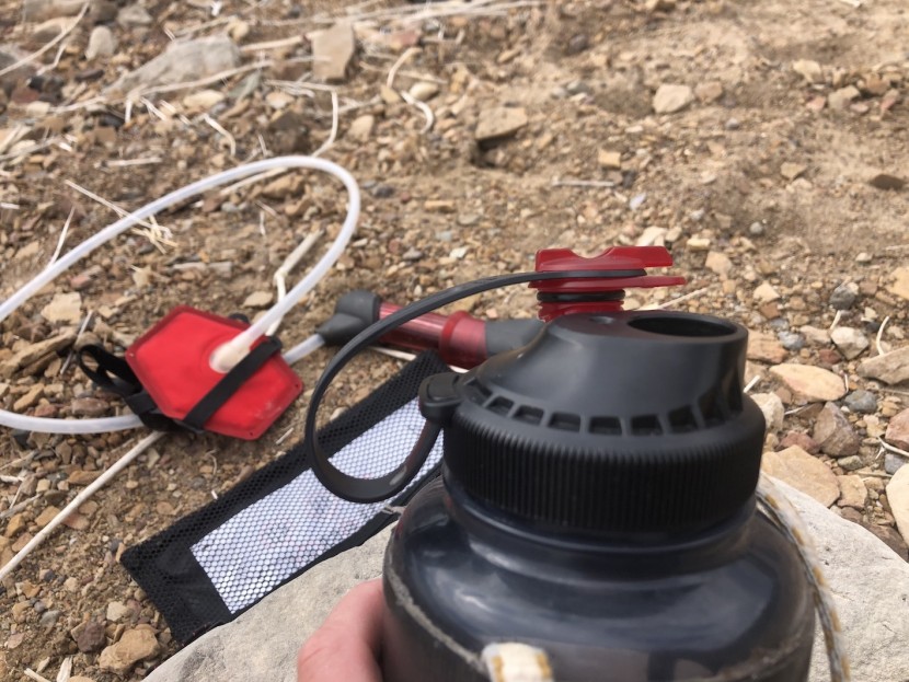 the lid adaptor fits best onto a nalgene bottle, then connects right...