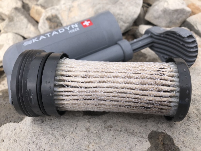 katadyn hiker - a look at the glass fiber filter that absorbs water. you can rinse...