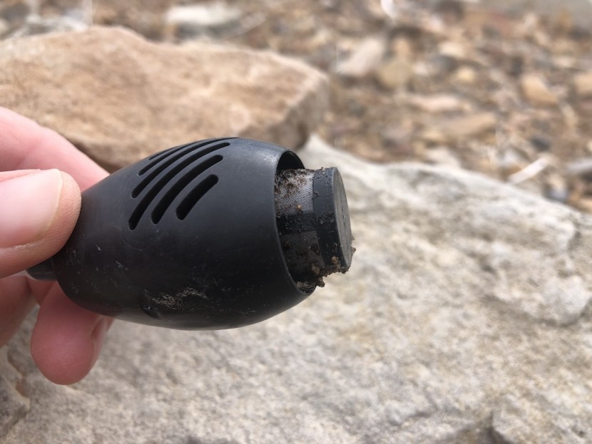 katadyn hiker - a close-up of the prefilter that is nicely weighted to stay immersed...