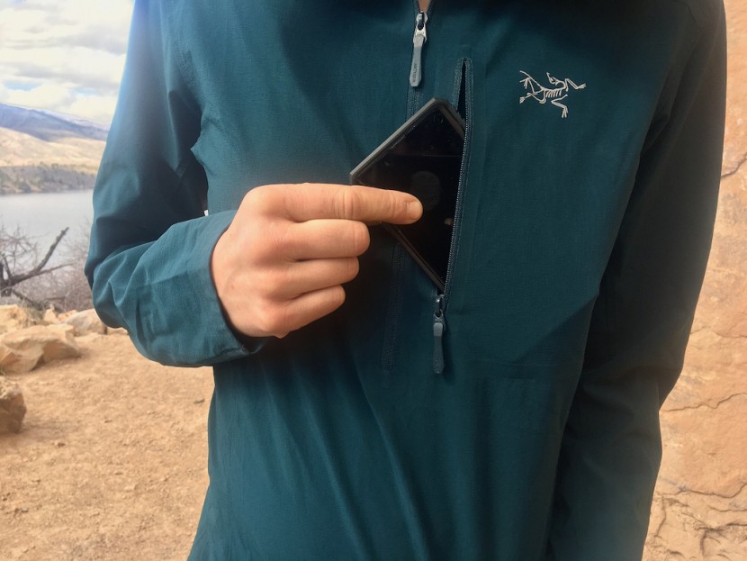 the chest-pocket on the sigma is the perfect size for a smartphone...
