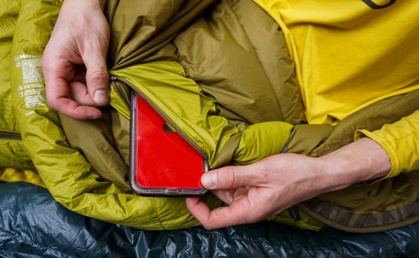 marmot hydrogen - there's a small zippered pocket inside the bag to keep your...