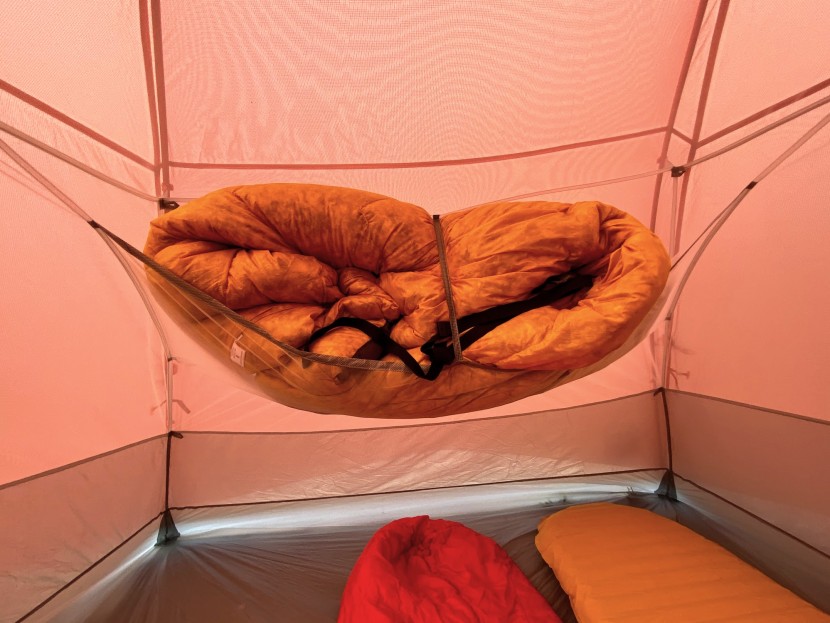 big agnes copper spur hv ul3 - the storage bin at the foot is truly massive. it can accommodate the...
