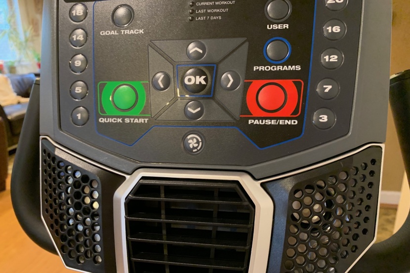 nautilus r614 recumbent - the console includes features like usb charging, auxiliary input, a...