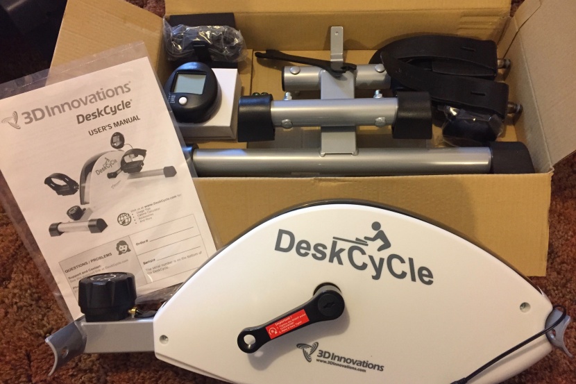 deskcycle under desk exerciser - there's a little assembly required, but it is a quick and easy...