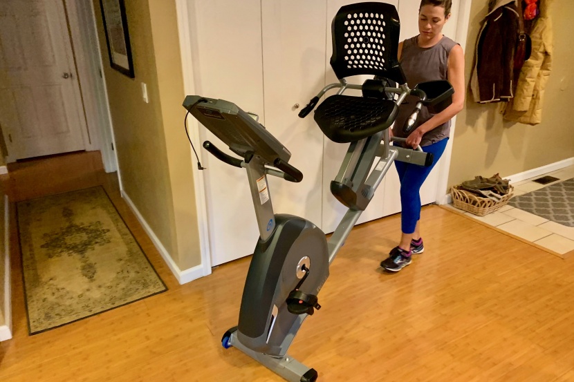 nautilus r614 recumbent - despite its heavy weight, the nautilus is reasonably easy to move...