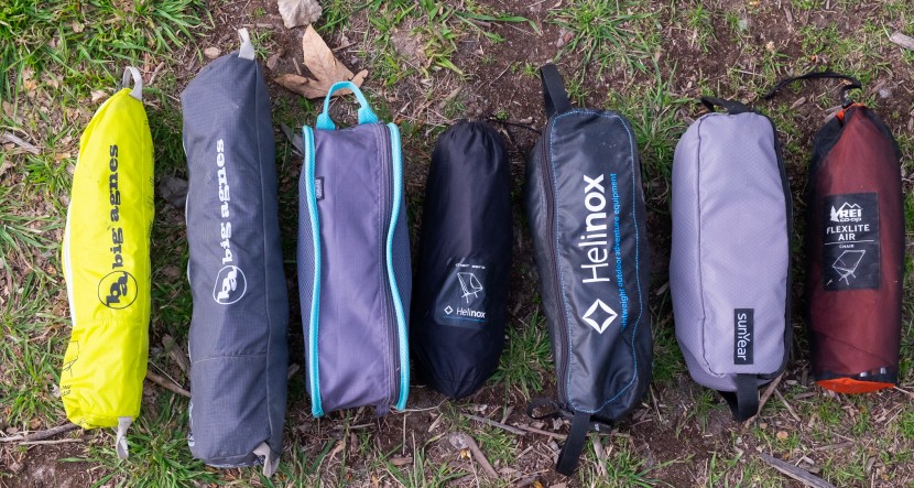 backpacking chair - measurements are helpful but seeing each chair in its stuff sack...