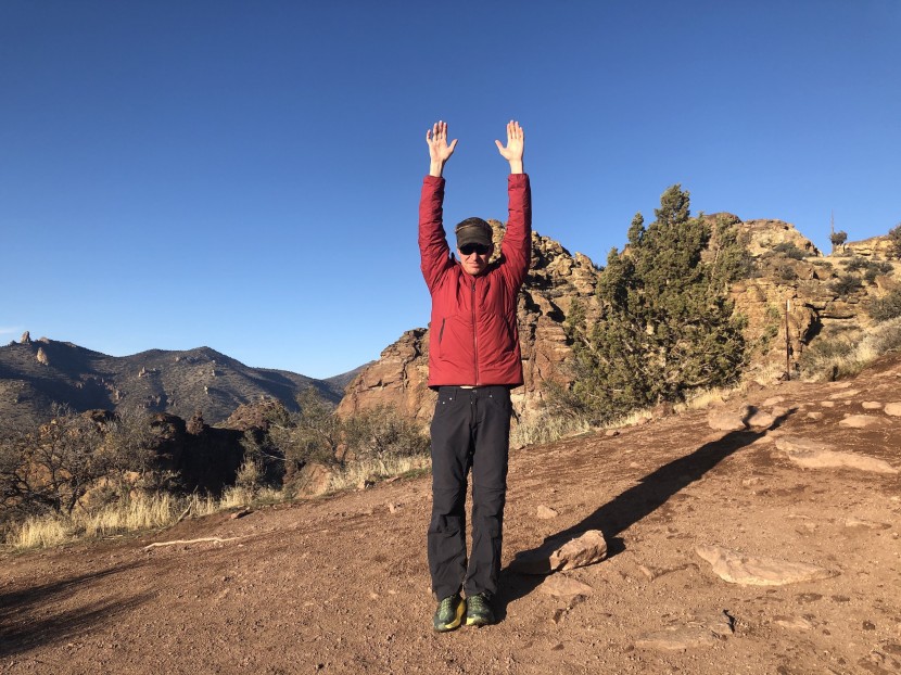 outdoor research refuge hoody - raising our hands in this manner above our heads reveals one of our...