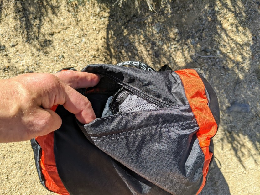 osprey exos 48 - the lid has plenty of room to store any gear you want to access...