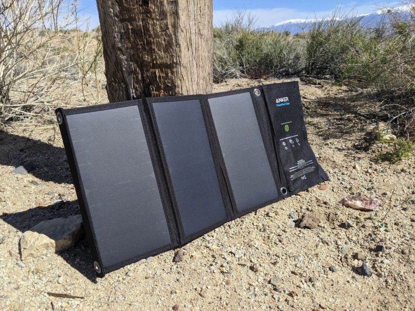 anker powerport 21w - the anker powerport 21w, an efficient three-paneled solar charger...