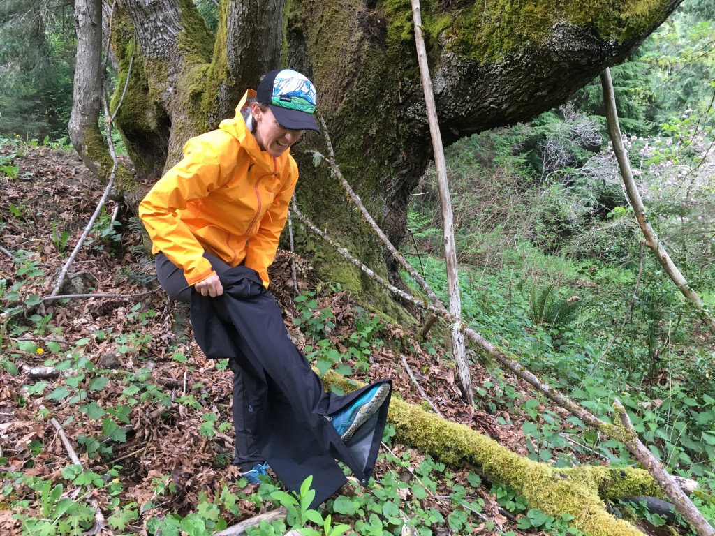 rain pants womens - quickly donning rain pants as the rain approaches!