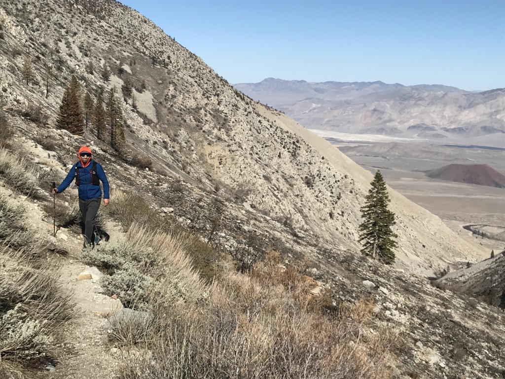 mountain hardwear kor preshell hoody - hiking out of the desert into the mountains in breezy winds - a...