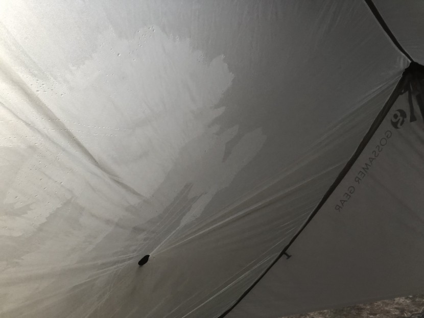 gossamer gear the two - a look at condensation build-up after a night spent camping in the...