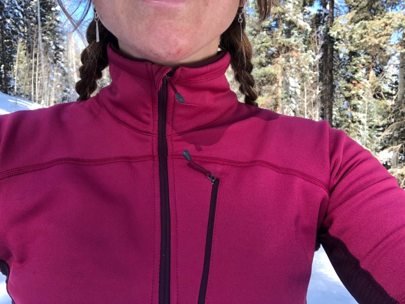 outdoor research vigor full-zip for women - a look at the garaged zipper that keeps the chin cozy and...