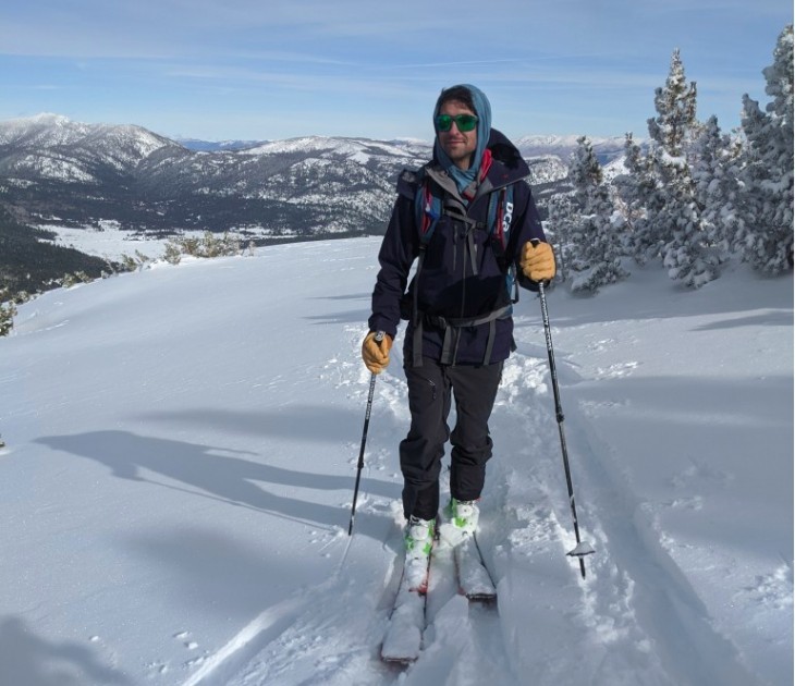 backcountry ski poles - typically, skiers adjust their poles to be longer for the ascent...