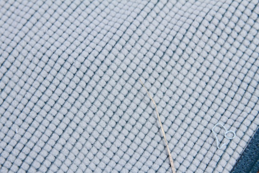 mountain hardwear type 2 fun 3/4 zip hoody for women - a look at the grid-pattern that features square islands that are...