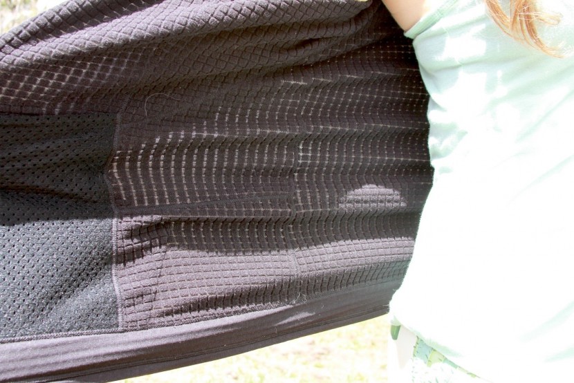 patagonia r1 full zip hoody for women - here we see the grid-patterned architecture that provides...