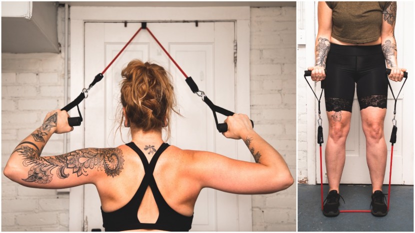 exercise resistance bands - the handles and ankle straps make this particular set very versatile.