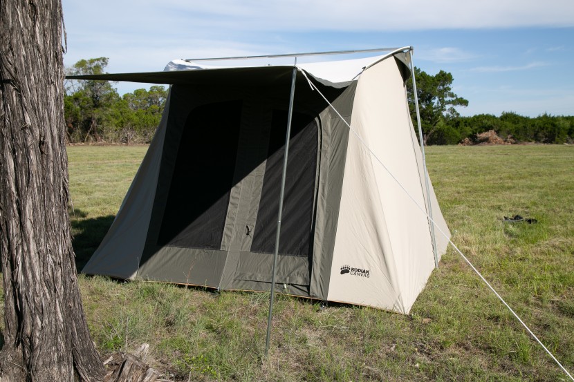 kodiak canvas 6-person flex-bow - front door and large awning of the very well-made kodiak.