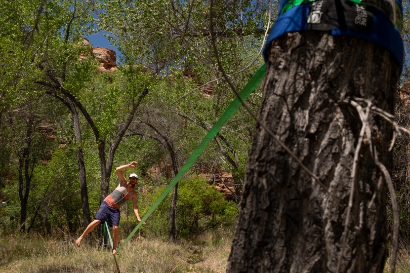 slackline industries aggro line - absolutely our favorite overall slackline tested to date.