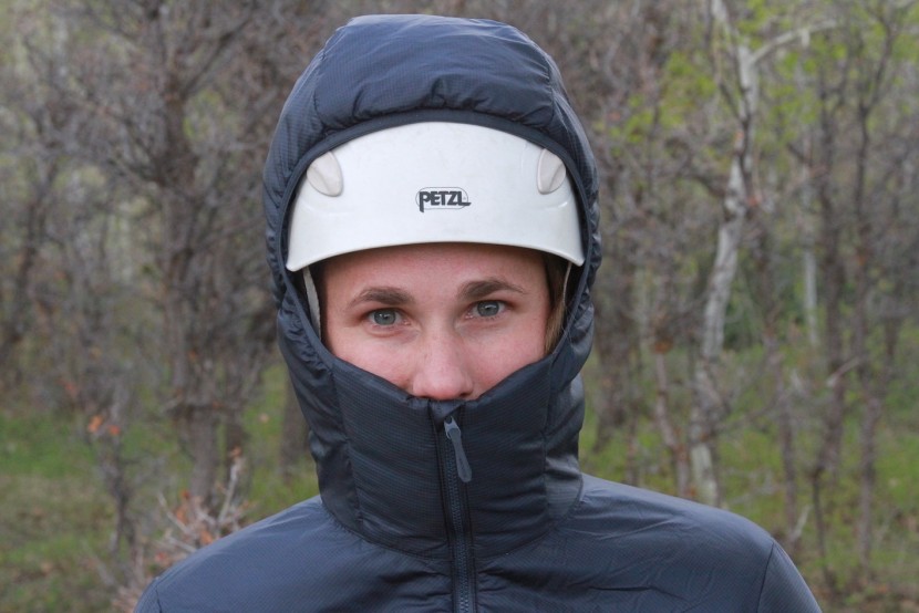 arc'teryx nuclei fl for women - the insulated hood is helmet-compatible while the neck of the jacket...