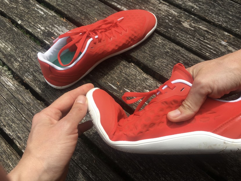 bending the sole of the stealth iii reveals a relatively sharp hinge...