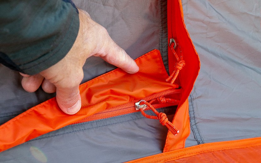 big agnes big house 6 - the dual zipper opening on the door(s) of the big house 6.