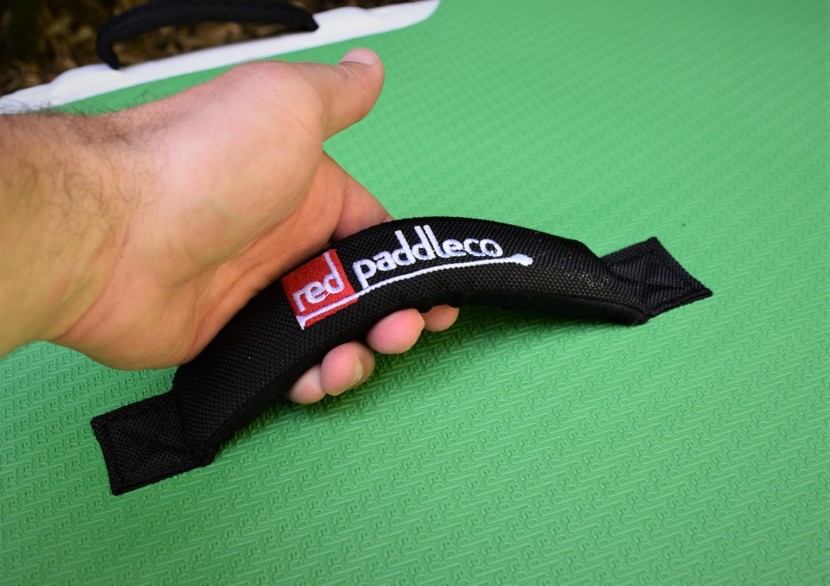 the comfortable center handle is one of five built-in grab handles...