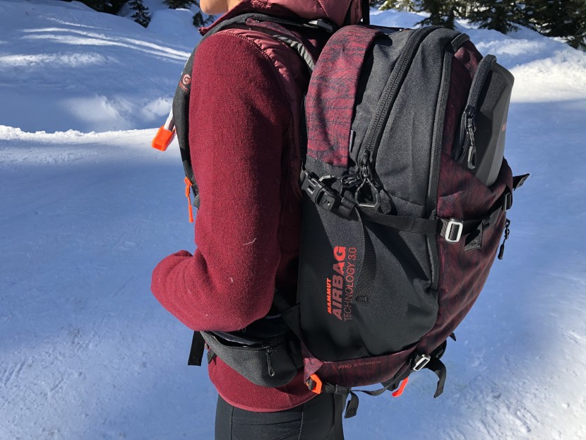 mammut pro x removable 3.0 35l for women - the compression straps on the sides of the pack can be used to carry...