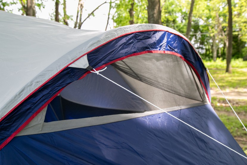 coleman elite montana 8-person - the two windows angle downward for increased weather resistance.