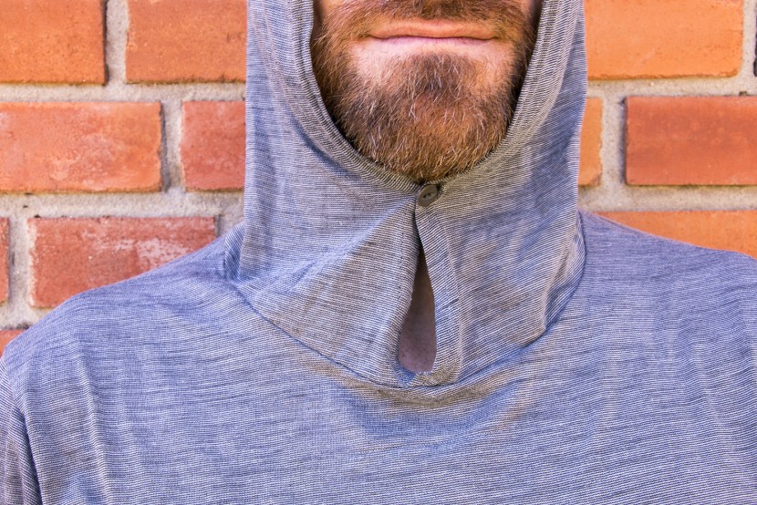 a small button keeps the river run hood cinched up, protecting the...