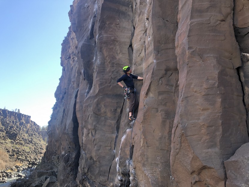 climbing helmet - testing the edelrid salathe in the lower gorge at smith rock, a...